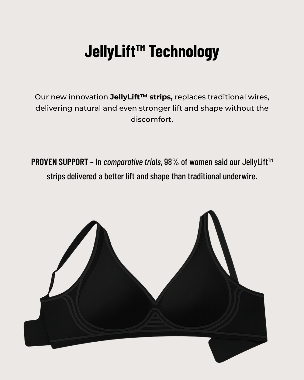 Scalloped Deep V Push-Up Seamless Wireless Jelly Bra