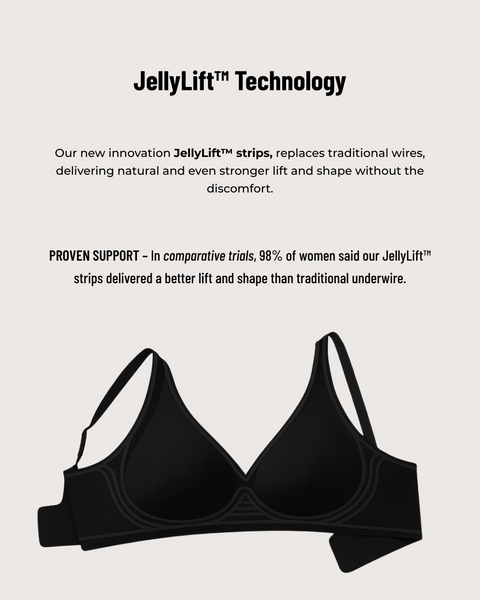 Scalloped Deep V Push-Up Seamless Wireless Jelly Bra