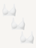 3-Pack Scalloped Deep V Push-Up Seamless Wireless Jelly Bra