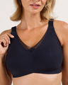 Wireless Support & Lift V-Neck Mesh Bra - Black