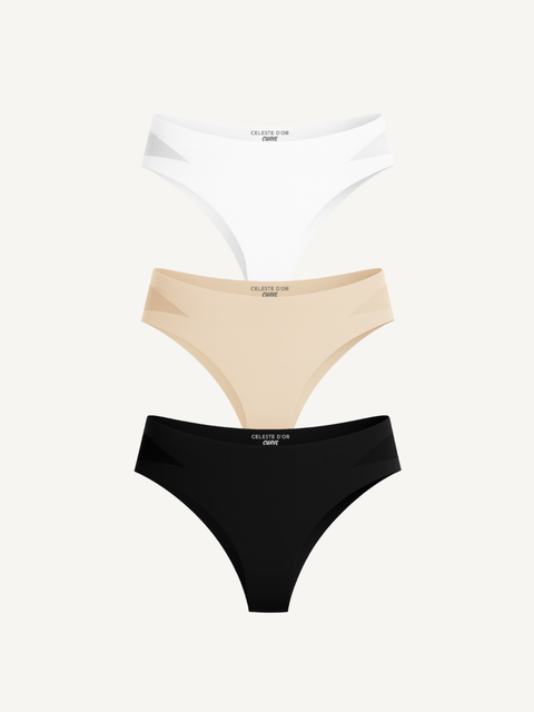 3-Pack Seamless Knickers with Mesh Detail Mix