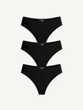 3-Pack Seamless Knickers with Mesh Detail Black