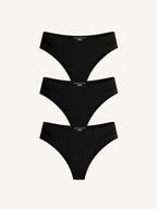 3-Pack Seamless Knickers with Mesh Detail Black