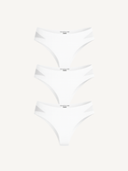 3-Pack Seamless Knickers with Mesh Detail White