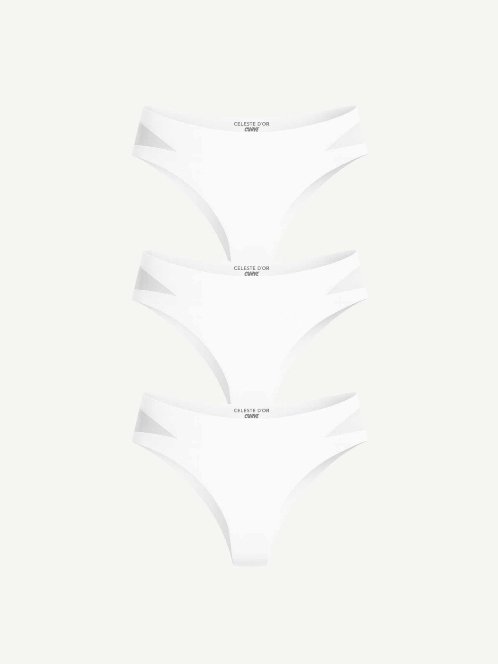 3-Pack Seamless Knickers with Mesh Detail White