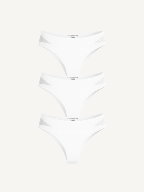 3-Pack Seamless Knickers with Mesh Detail White