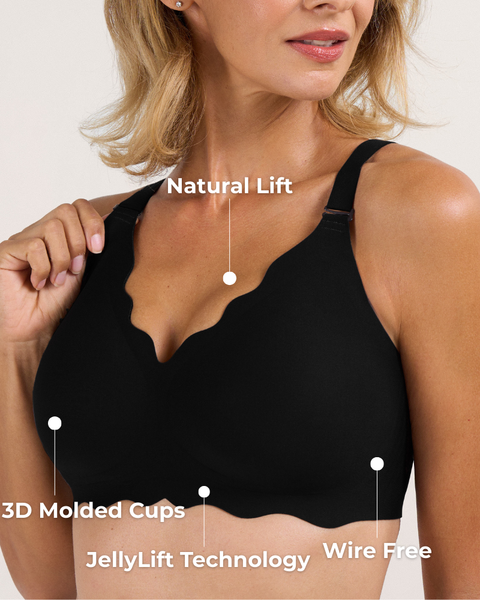Seamless Full Coverage Scalloped Wireless Jelly Bra