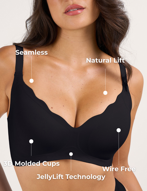 Seamless Scalloped Wireless Jelly Bra