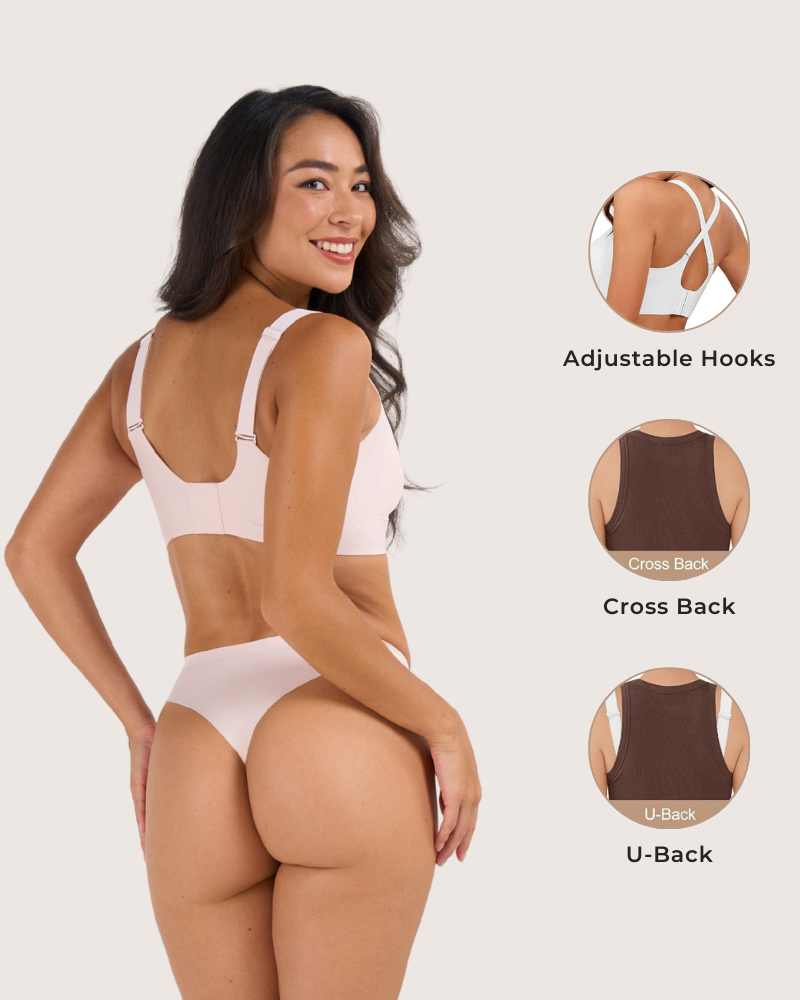 Seamless Soft V-Neck Wireless Full Support Jelly Bra