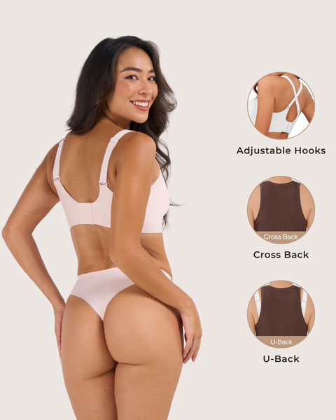 Seamless Soft V-Neck Wireless Full Support Jelly Bra
