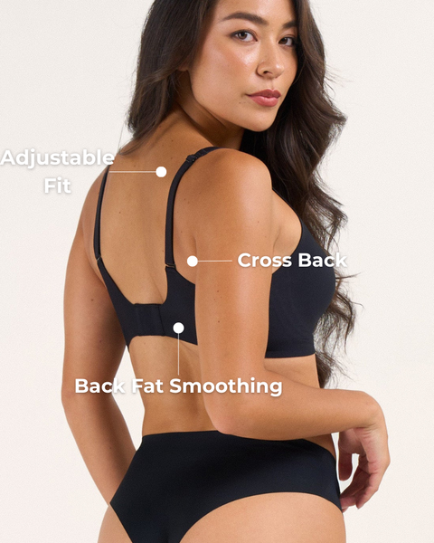 Support & Lift V-Neck Mesh Bra