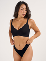 Seamless Scalloped Wireless Jelly Bra - Black