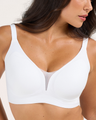 Support & Lift V-Neck Mesh Bra - White