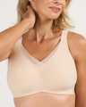 Wireless Support & Lift V-Neck Mesh Bra - Skin