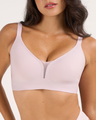 Support & Lift V-Neck Mesh Bra - Light Pink