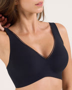 Deep V Push-Up Seamless Wireless Jelly Bra with Mesh