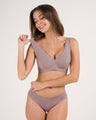 Deep V Push-Up Seamless Wireless Jelly Bra with Mesh - Grey