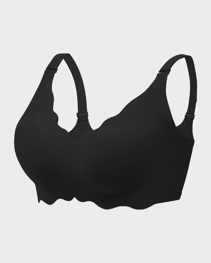 Seamless Full Coverage Scalloped Wireless Jelly Bra