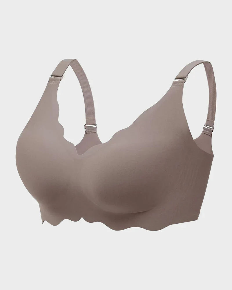 Seamless Full Coverage Scalloped Wireless Jelly Bra